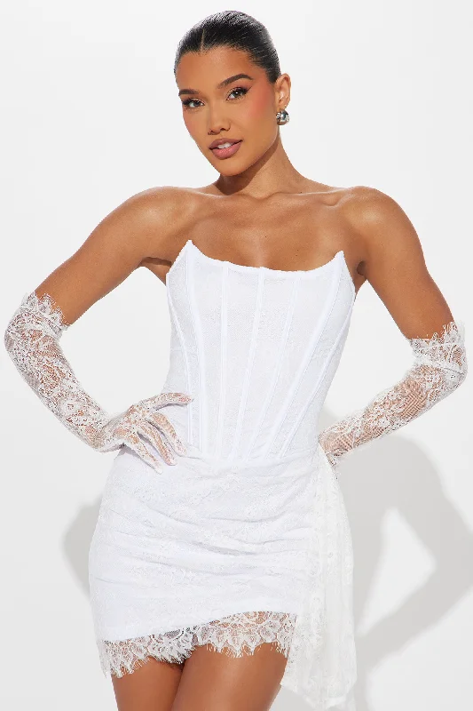 Always Sweet Corset Mini Dress Set - White