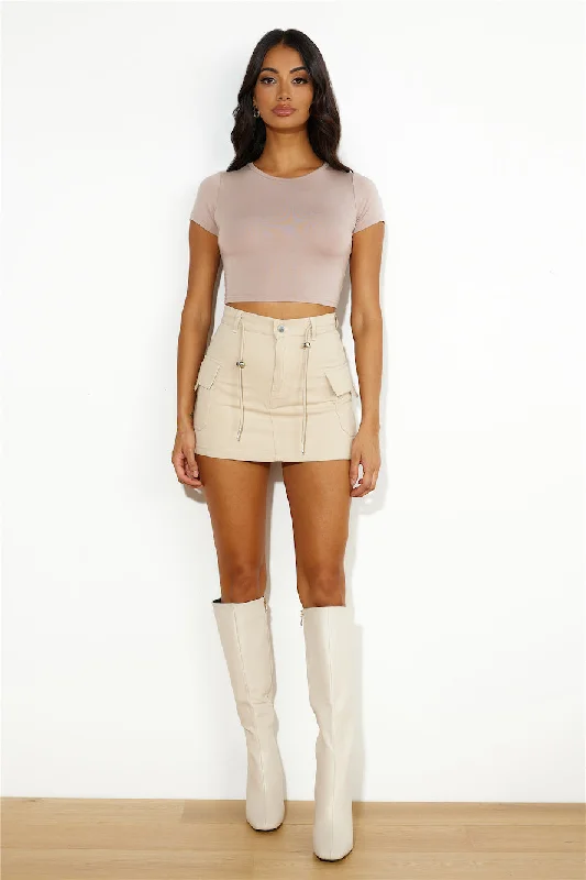 Always Trending Mini Skirt Beige