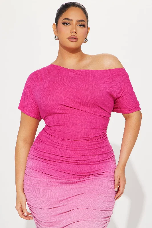 Amara Off Shoulder Maxi Dress - Pink