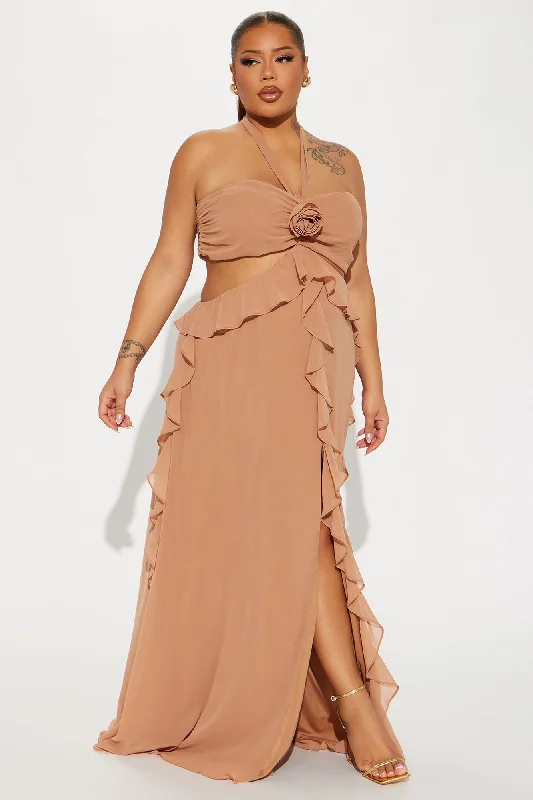 Ameliah Chiffon Maxi Dress - Mocha