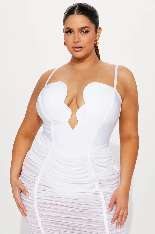 Analise Bandage Midi Dress - White