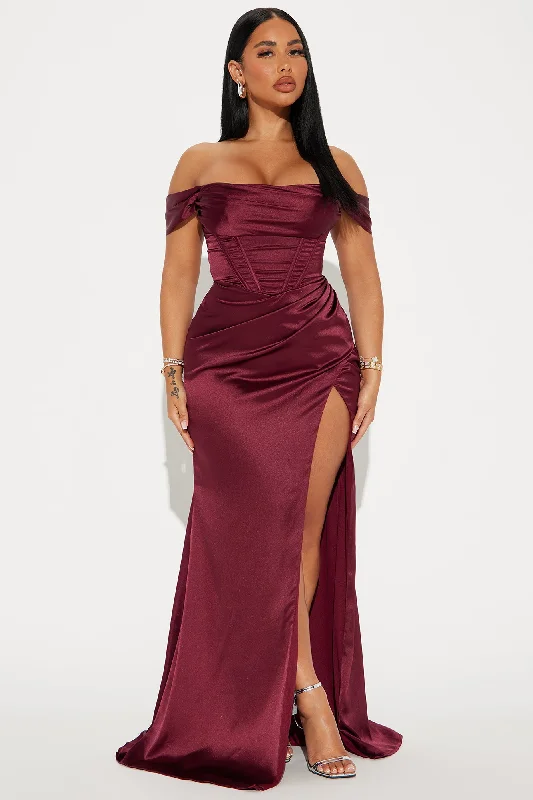 Andrea Corset Gown - Wine