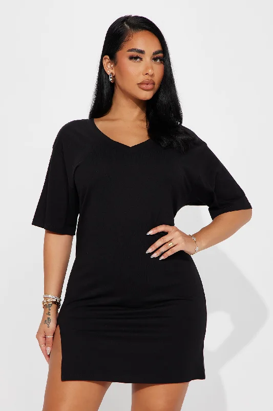 Annabell T-Shirt Mini Dress - Black