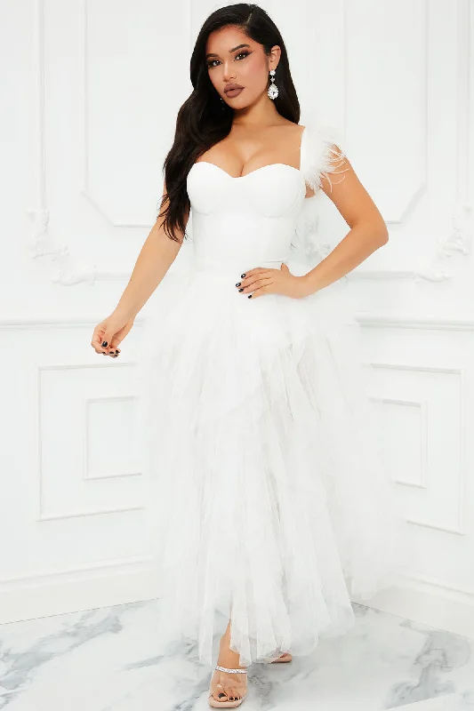 Camilla Tulle Maxi Dress - White