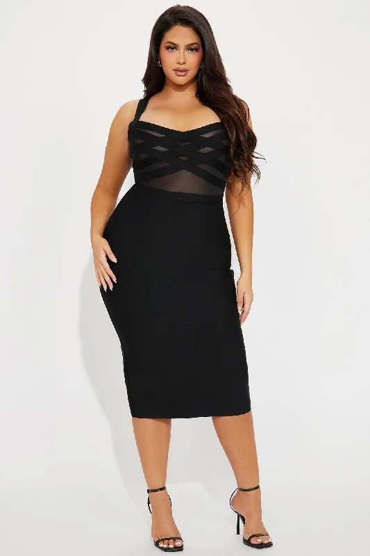 Cassidy Bandage Midi Dress - Black