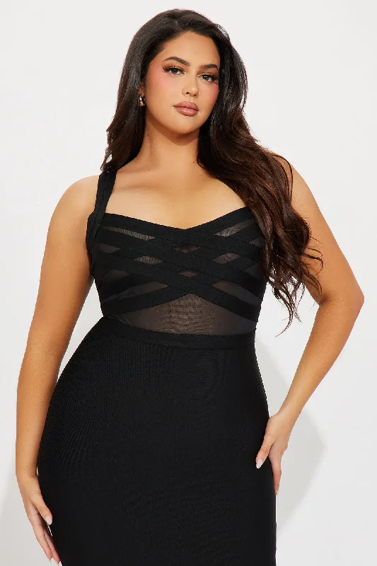 Cassidy Bandage Midi Dress - Black