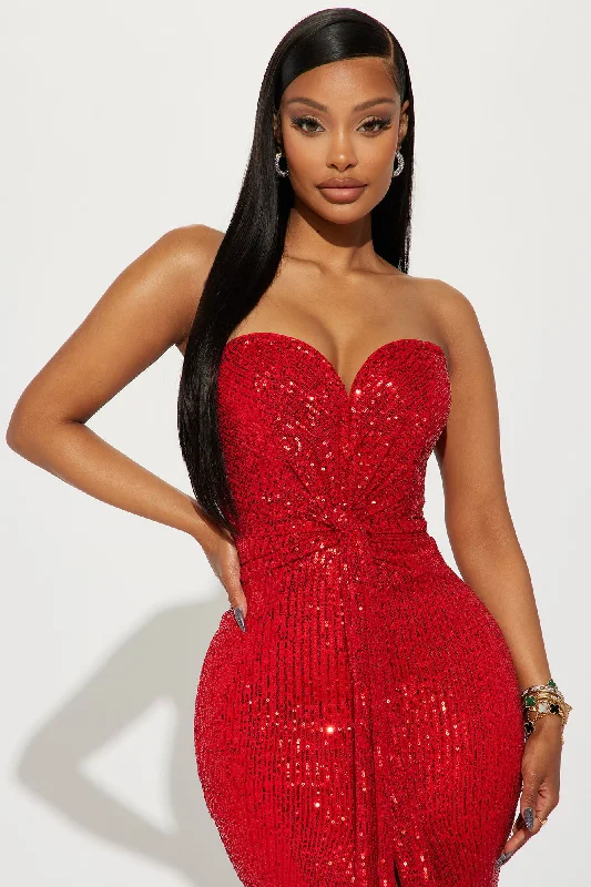 Celeste Sequin Maxi Dress - Red