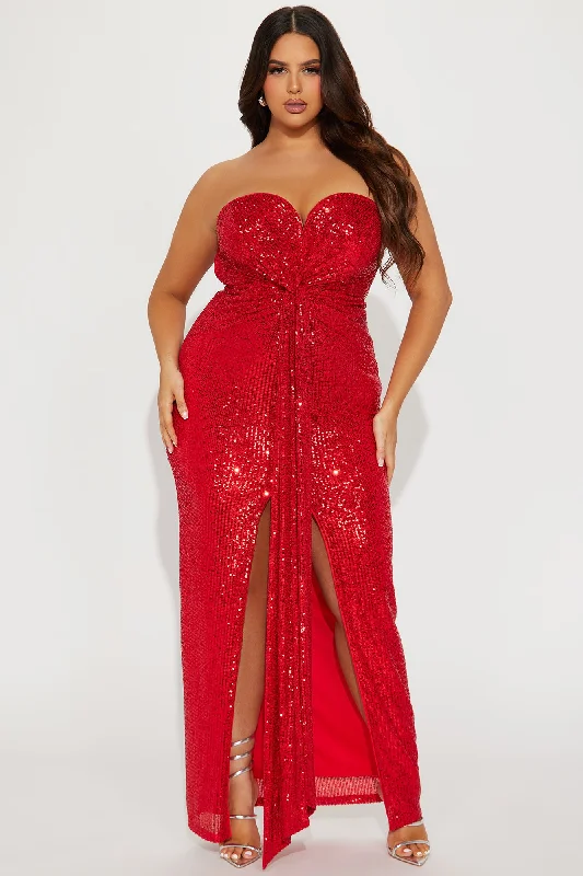 Celeste Sequin Maxi Dress - Red