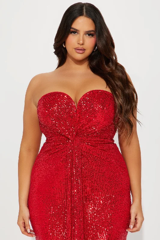 Celeste Sequin Maxi Dress - Red