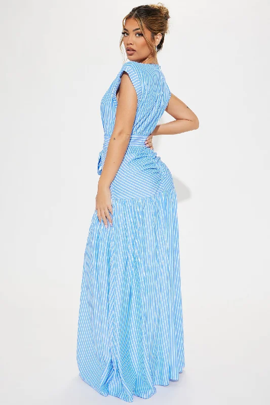 Evelyn Striped Maxi Dress - Blue/combo