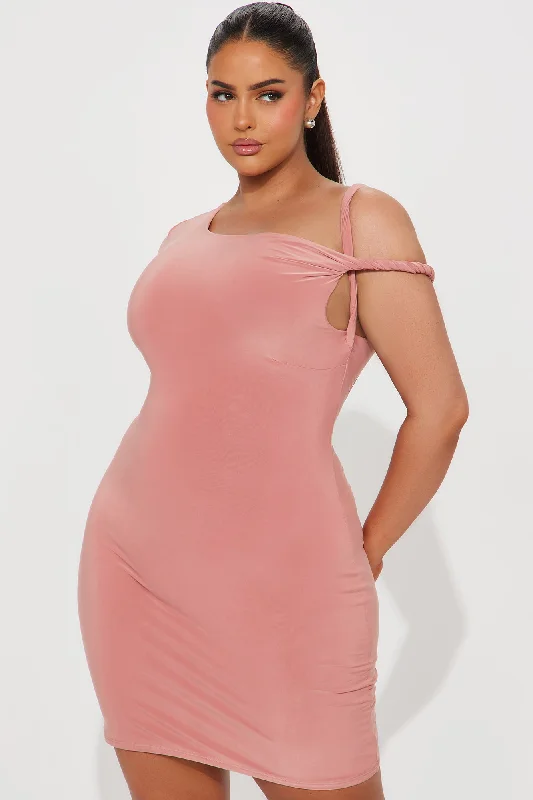 Olympia Twist Mini Dress - Mauve