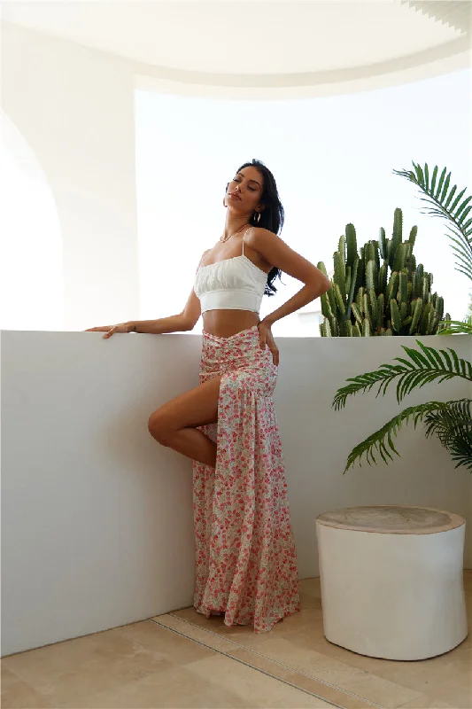 HELLO MOLLY Botanical Beauty Maxi Skirt Pink