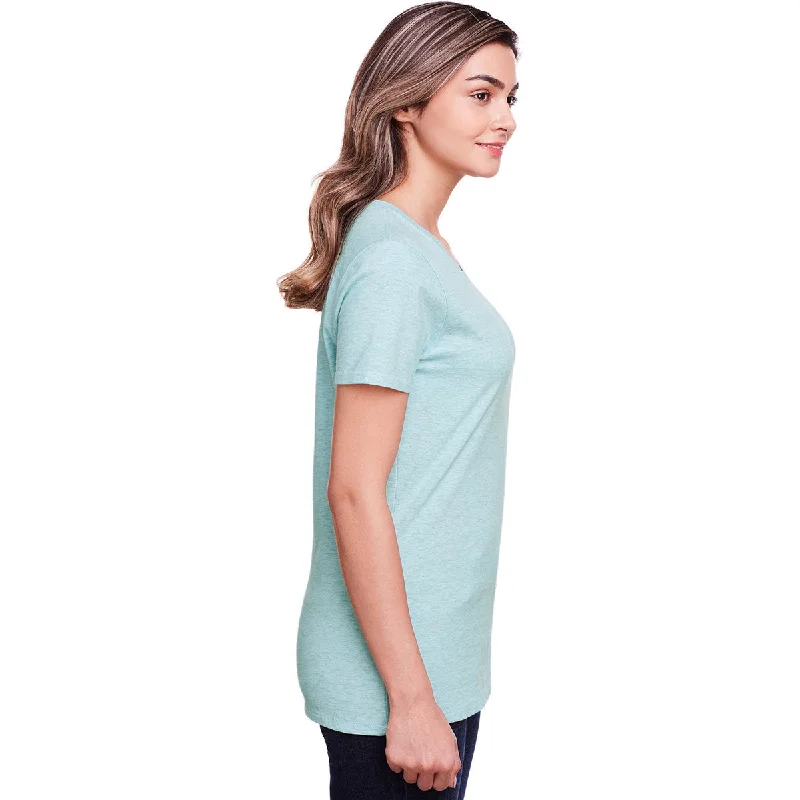 Fruit of the Loom Women's Aqua Velvet Heather ICONIC T-Shirt