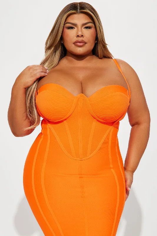 Kash Me In VIP Bandage Dress - Orange