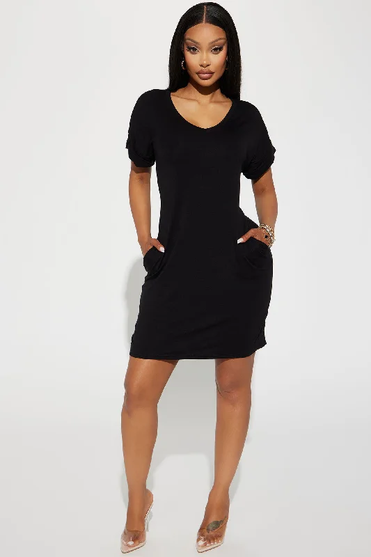 Kinsley T-Shirt Dress - Black