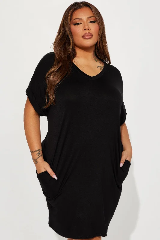 Kinsley T-Shirt Dress - Black