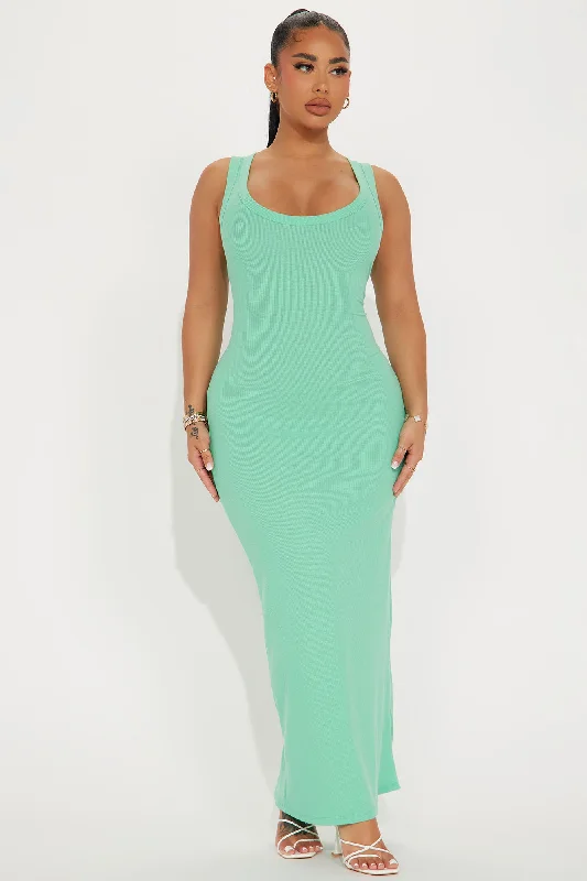 Leandra RIbbed Maxi Dress - Mint