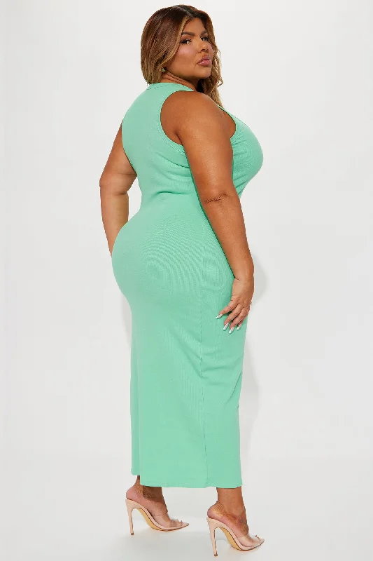 Leandra RIbbed Maxi Dress - Mint