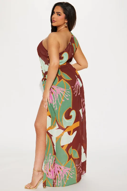 Living Tropical Maxi Dress - Chocolate/Combo