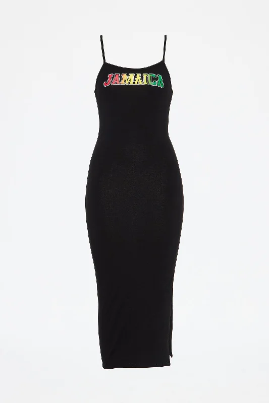 Made In Jamaica Midi Tank Dress - Black