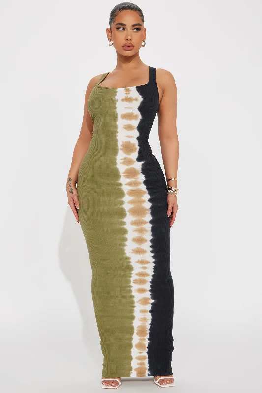 Meadow Tie Dye Maxi Dress - Green/combo