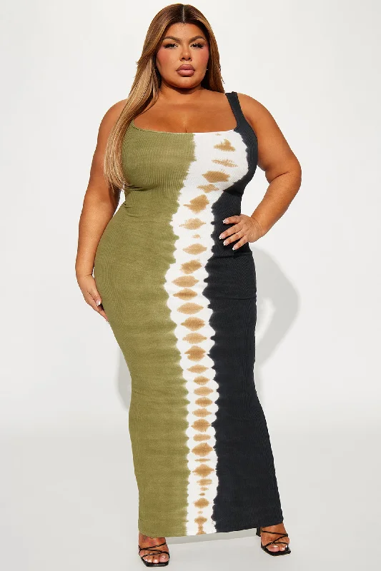 Meadow Tie Dye Maxi Dress - Green/combo