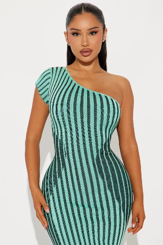 Medusa Ribbed Midi Dress - Mint