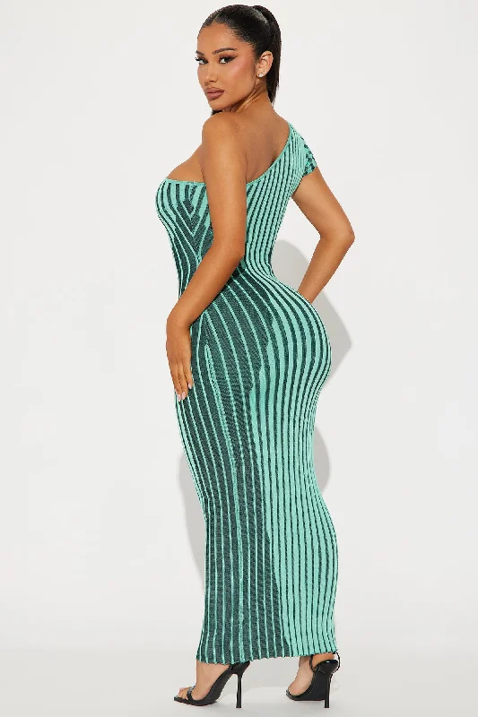 Medusa Ribbed Midi Dress - Mint