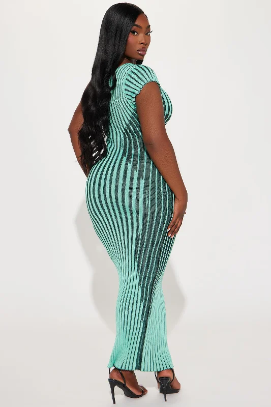 Medusa Ribbed Midi Dress - Mint