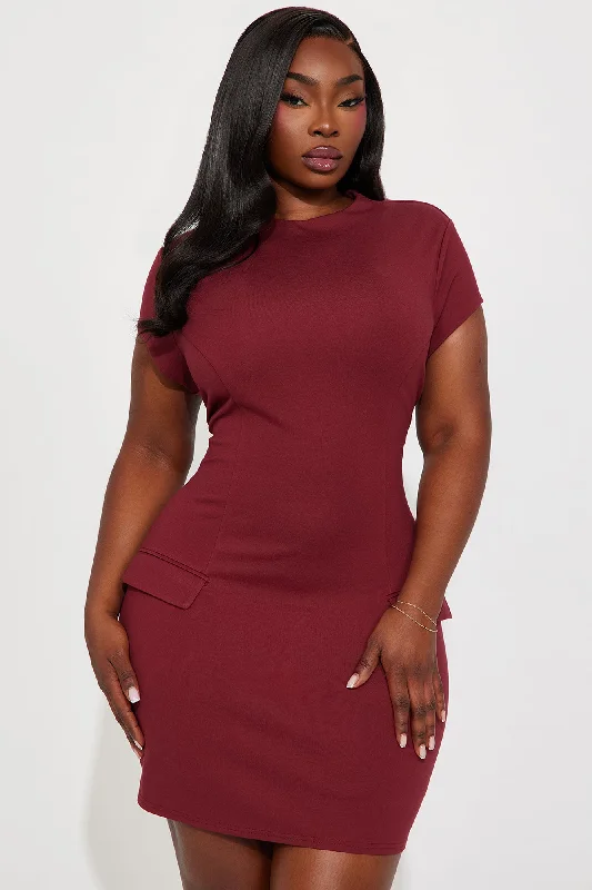 Melodie Mini Dress - Burgundy