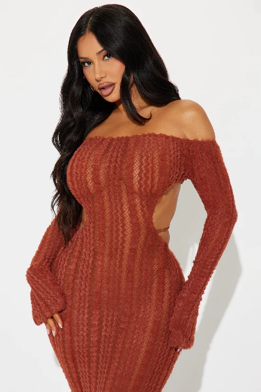 Mirabel Sweater Midi Dress - Rust