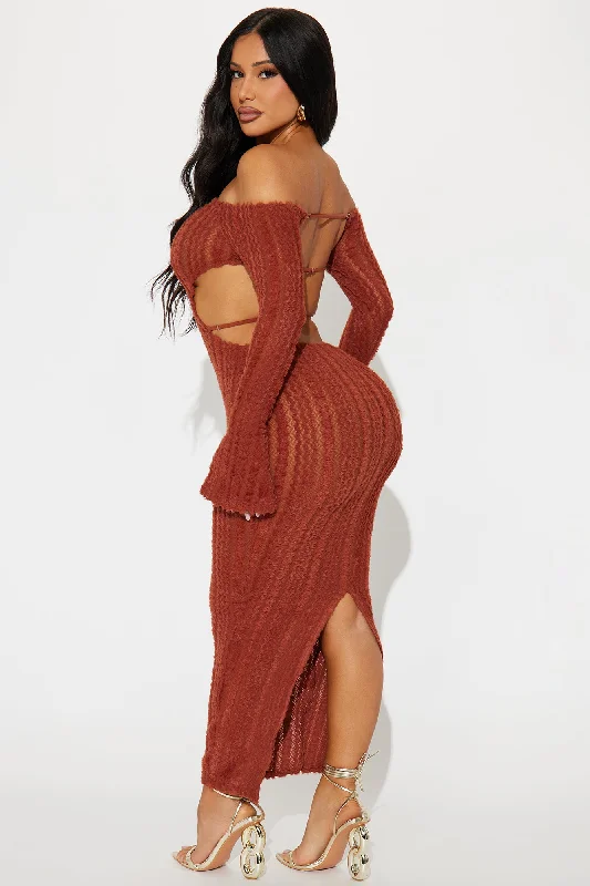 Mirabel Sweater Midi Dress - Rust