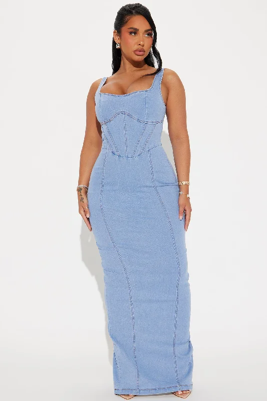 Penelope Denim Maxi Dress - Denim