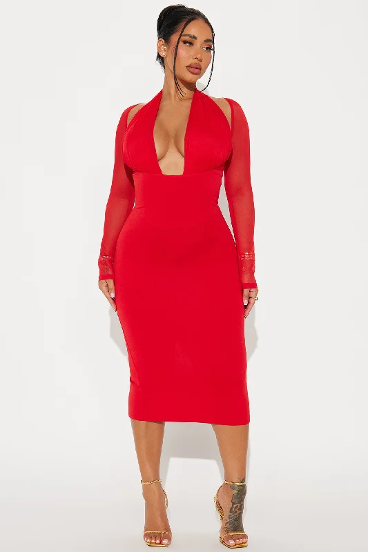 Sending All My Love Midi Dress - Red