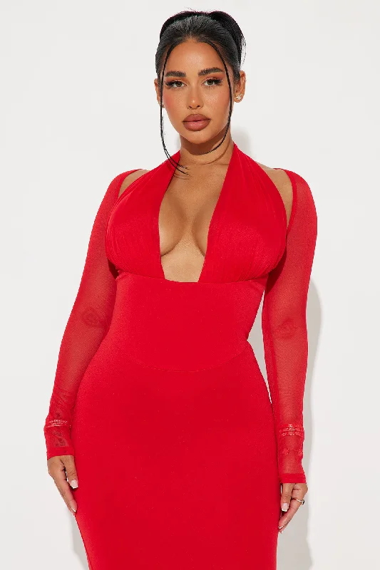 Sending All My Love Midi Dress - Red