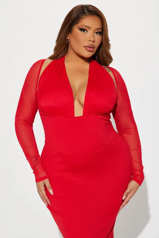 Sending All My Love Midi Dress - Red