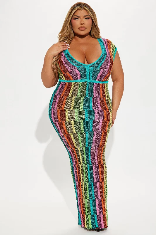 Sia Knit Maxi Dress - Multi Color