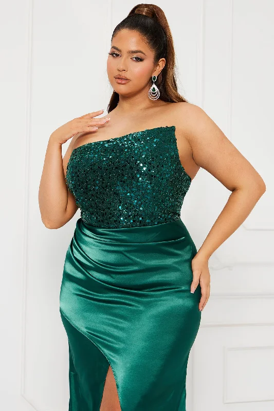 Sophia Satin Maxi Dress - Emerald