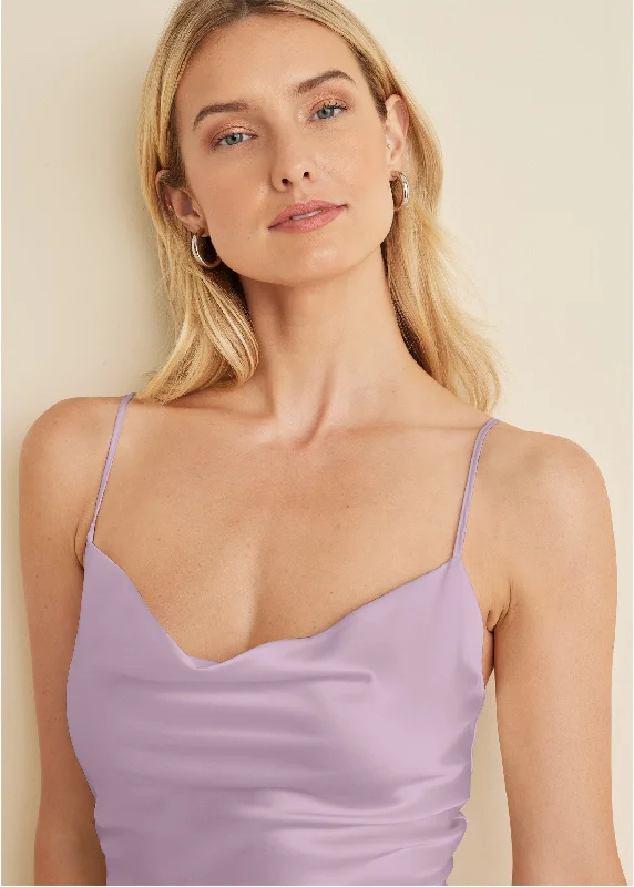 Cowl neck slip dress - Lilac