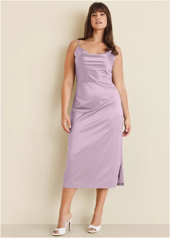 Cowl neck slip dress - Lilac