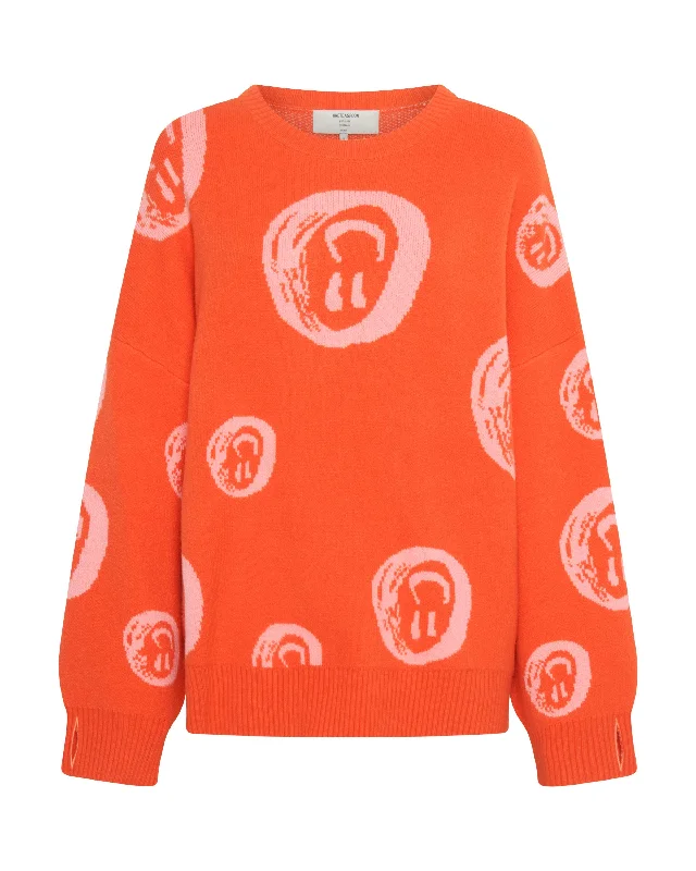 ALL OVER SMILEY KNIT SWEATER