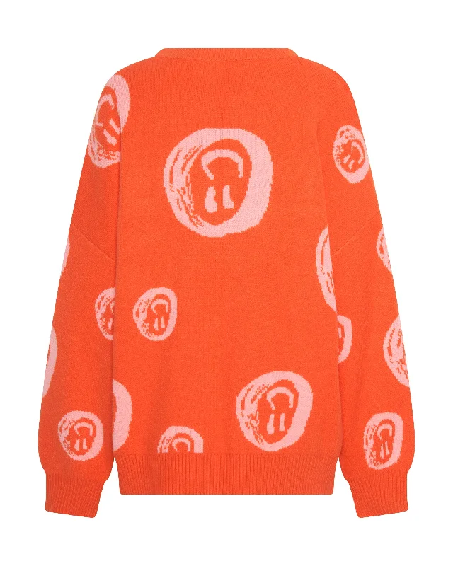 ALL OVER SMILEY KNIT SWEATER