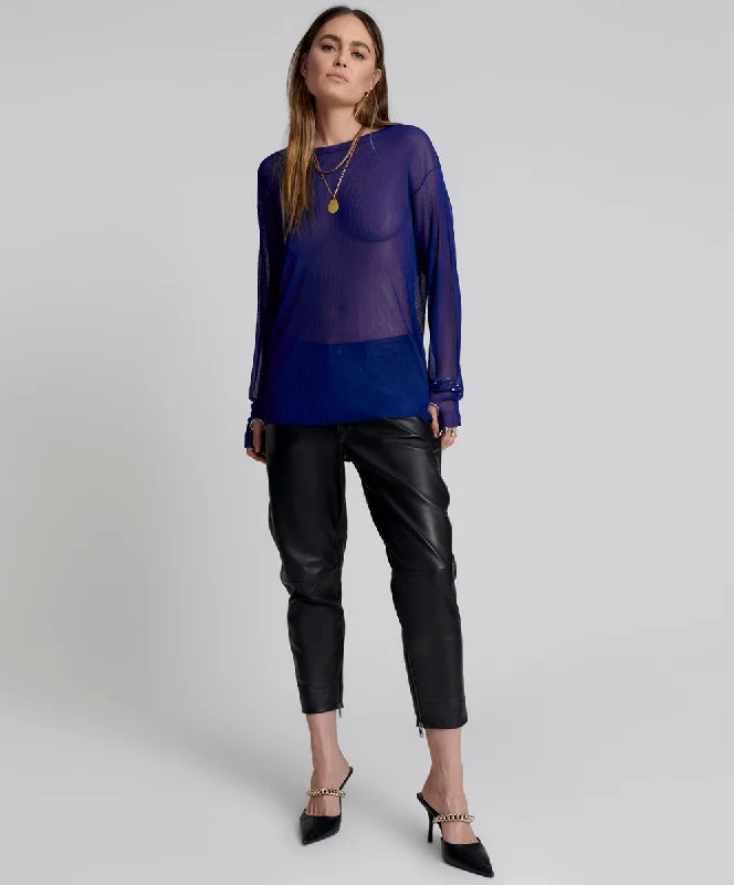 AMITY SHEER RIB LONGSLEEVE SWEATER