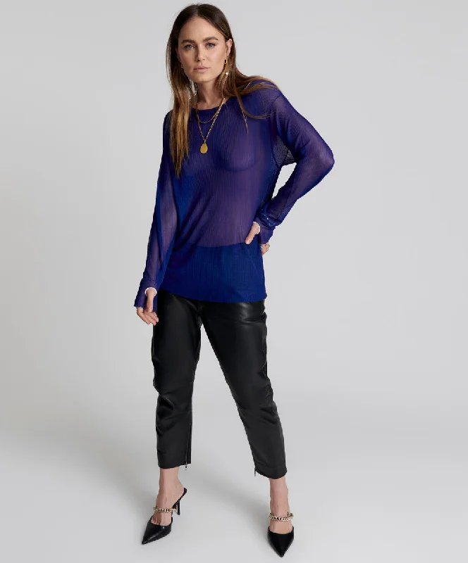 AMITY SHEER RIB LONGSLEEVE SWEATER