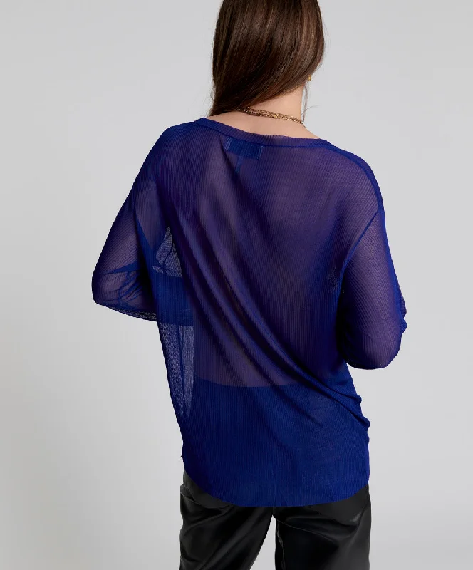 AMITY SHEER RIB LONGSLEEVE SWEATER