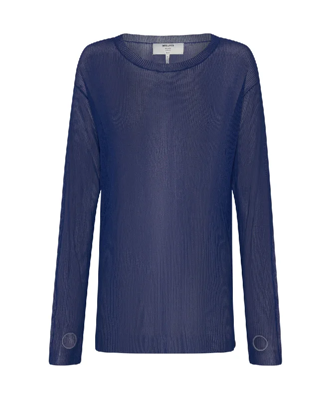 AMITY SHEER RIB LONGSLEEVE SWEATER