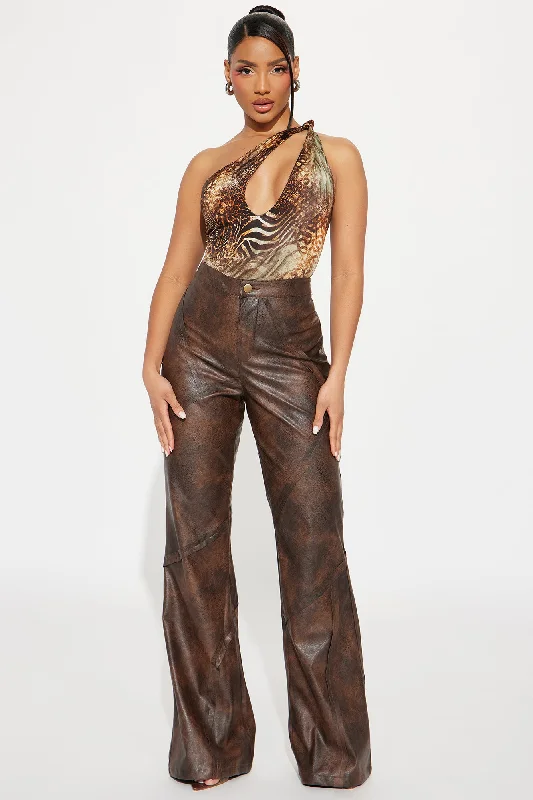 Animal Instincts Cut Out Bodysuit - Olive/combo