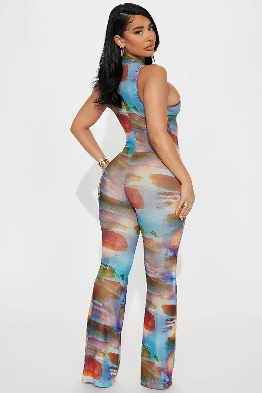 Antigua Mesh Jumpsuit - Multi Color