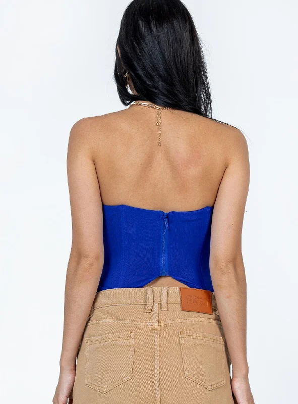 Azriel Strapless Bustier Blue