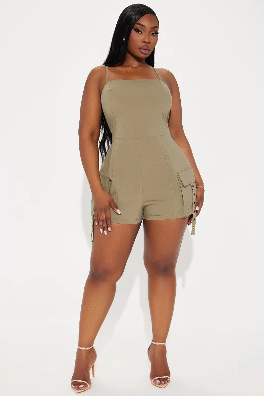 Cadet Cutie Romper - Olive